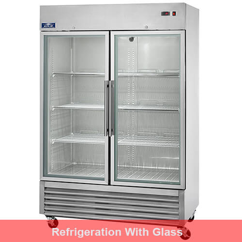 Refrigeration with glass